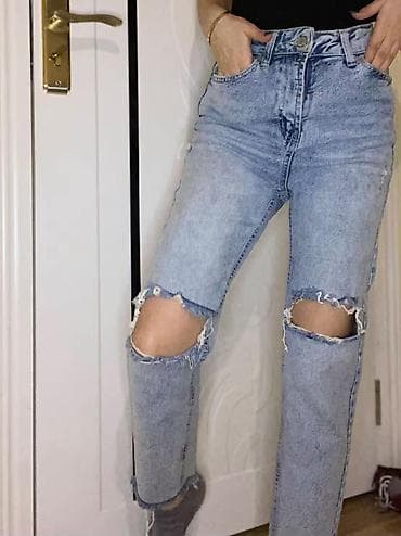 Qadın cins şalvar- 2 dəfə geyinilib - Model: düz kəsim, high-waist