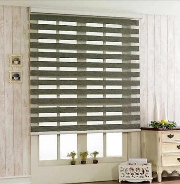 Zebra pərdə – zolaqlı ikiqat rolet sistemi - İki qatlı toxuma: şəffaf