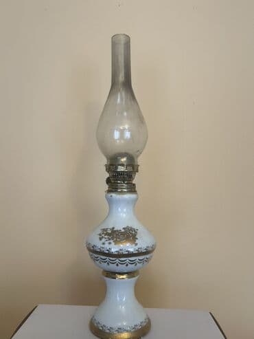 kerosin: Porselen korpuslu klassik kerosin lampası - Material: ağ porselen — 2