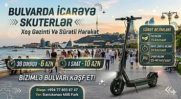 Bulvarda icarəyə elektrik skuterlər – Xoş gəzinti və sürətli hərəkət!