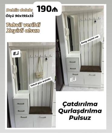 islenmis dehliz dolabi: Açılan, Düz dolab, Dəhliz dolabı — 1