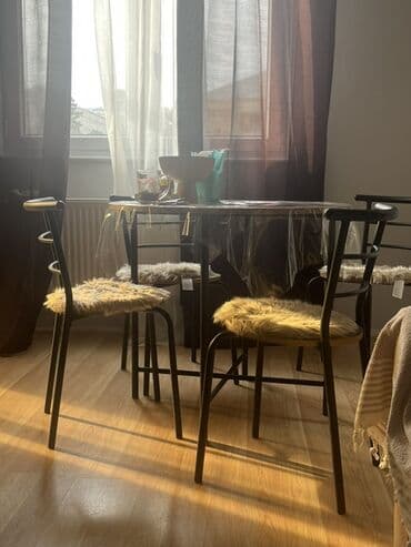 stol stul metbex ucun: Mətbəx üçün, Açılmayan, Yumru masa, 4 stul — 2