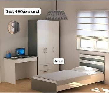Uşaq/yeniyetmə otağı üçün mebel dəsti Tərkib: - Tək nəfərlik çarpayı