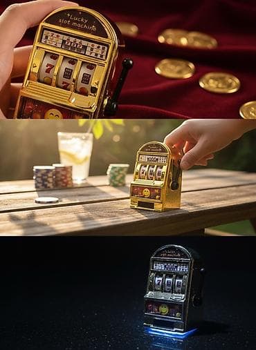 Masaüstü mini slot maşın – dekorativ oyun aksesuarı Xüsusiyyətlər: -