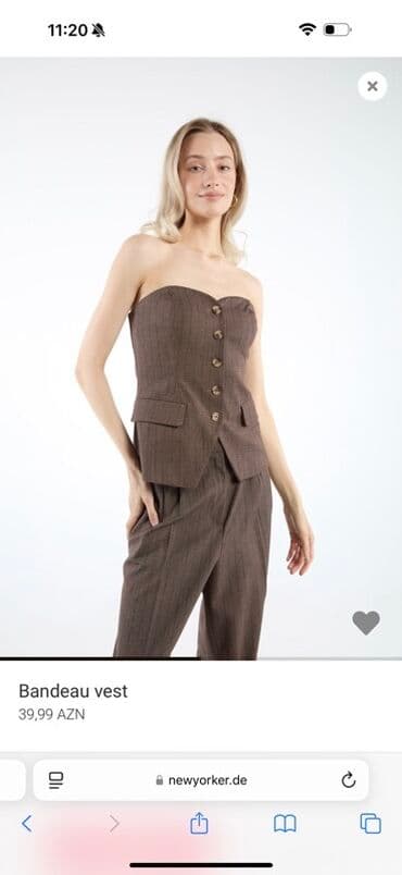 şalvar cins: Bandeau vest – qolsuz, açıq çiyinli qadın jileti. - Rəng: isti — 1