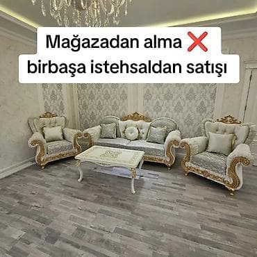 Klassik üslubda dəbdəbəli qonaq otağı dəsti – birbaşa istehsaldan