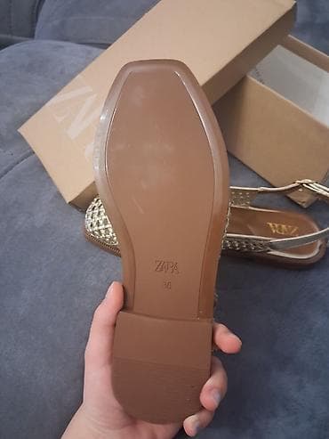 ayaqqabi: Baletkalar, Zara, Ölçü: 36, rəng - Qızılı, Yeni — 3