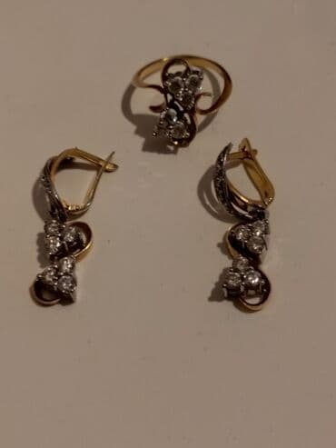 firuzə qaşlı uzuklər: Dəstə daxildir: Üzük, Sarı qızıl — 2