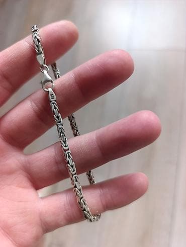 qizil sepler: 925 ayar gümüş zəncir kolye - Material: 925 ayar sterlinq gümüş — 3