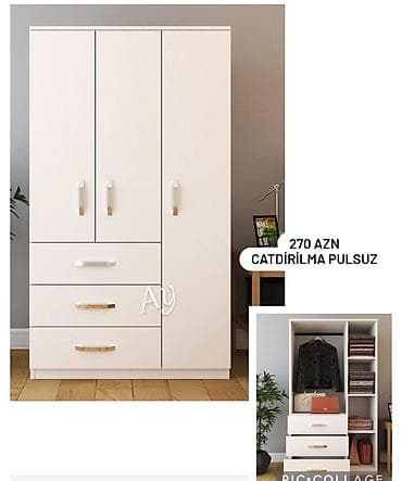 işkaf: 3 Qapi Dolablar Hal Hazirda Anbarda Movcuddur. Sifariwlede ne reng — 1