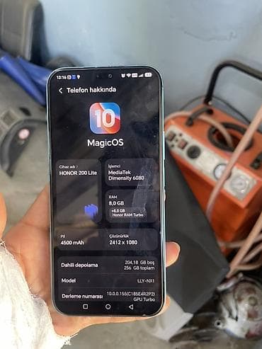 islenmis iphone 8 plus: Honor 200 Lite, 256 GB, rəng - Mavi, Barmaq izi, Face ID — 1
