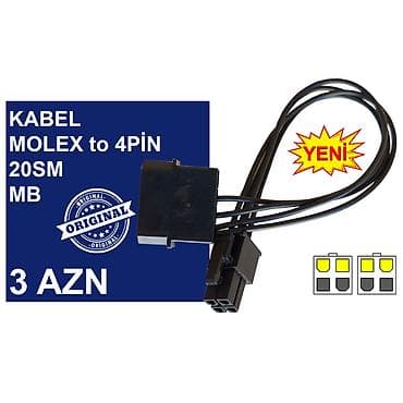 Elektronika: Kabellər "4/8/24pin/MOLEX CPU/MB Original" MƏHSULLAR TAM ORİGİNALDIR — 4