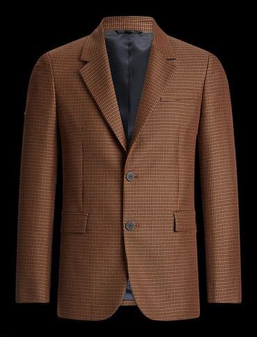 qara pencek: Mustafa Tayat brendinə məxsus, qəhvəyi rəngdə, damalı klassik kişi — 8