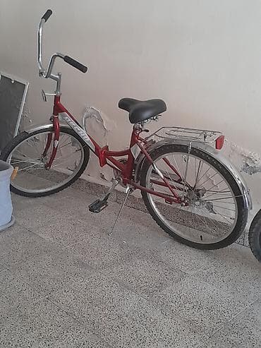 Şəhər velosipedləri: Şəhər tipli uşaq/yeniyetmə velosipedi - Rəng: qırmızı, gümüşü dekorla — 2