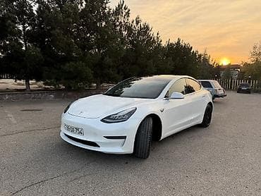 kon texnika: Tesla Model 3 Dual Motor (elektrik sedan) - Rəng: ağ, qara panoramik — 4