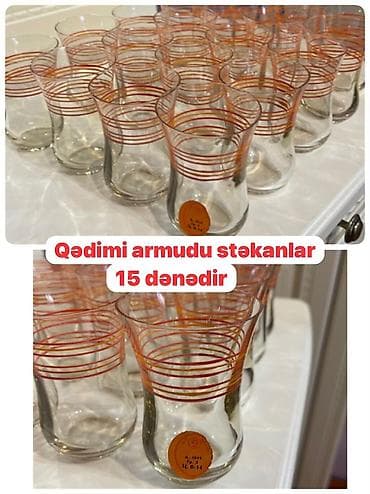 Armudu stəkanlar, rəng - Narıncı, Şüşə lalafo.az -da Armudu stəkanlar, rəng - Narıncı, Şüşə