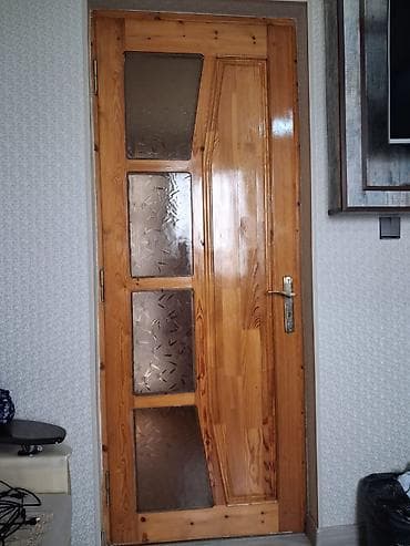 Декоративные панели для стен: Taxta otaq qapısı – şüşə panelli - Material: təbii ağac (laklanmış at lalafo.az — 1 Декоративные панели для стен: Taxta otaq qapısı – şüşə panelli - Material: təbii ağac (laklanmış — 1