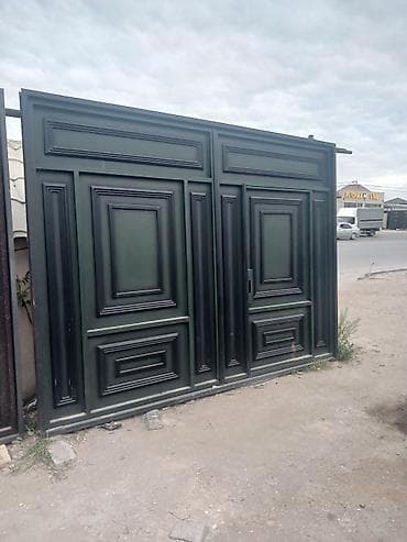 giriş qapısı: Metal darvaza və qapı dəsti - Material: qalın divarlı metal/profil — 1