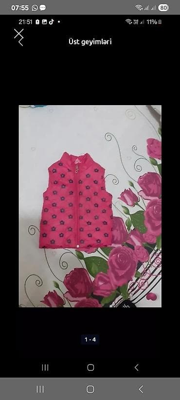 Uşaqlar üçün digər mallar: 4-5-6yasa - Rəng: parlaq çəhrayı - Naqiş: tünd rəngli xırda çiçək — 1