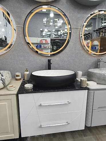 murebbe qablari: Müasir vanna otağı üçün lavabo dəsti - Üstdən qoyulan oval — 1