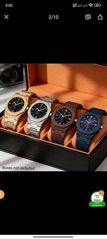 saat remen: Minimalist dizayna sahib qara qol saatı. müxtəlif rəng çeşidleri var — 5