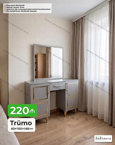 Trümo – 40×160×140 sm - Material: 18 mm laminat - Rəng seçimi