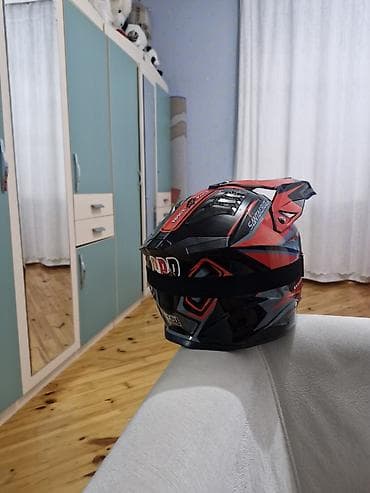 bmv moto: Motokros/enduro tipli tam üzlü dəbilqə + qoruyucu eynək dəsti - — 3