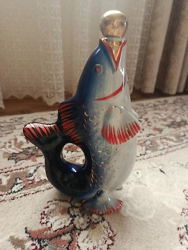 ucuz ikinci el: Porseleyn “Balıq” likör dəsti - Tərkib: 1 ədəd böyük balıq formalı — 2