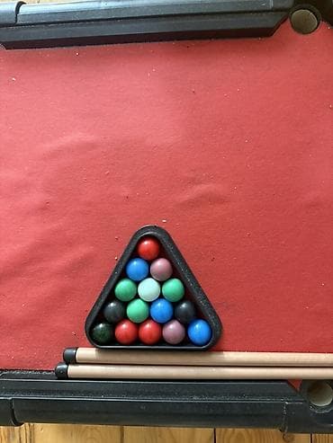 bilyard mini: Uşaq ölçülü mini bilyard/pooл masası dəsti - Kompakt masa: qırmızı — 4