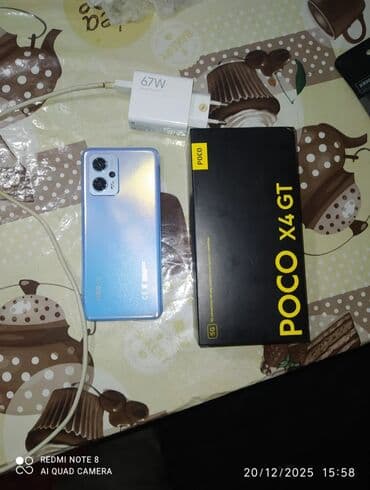 Poco X4 GT, 256 GB, rəng - Göy, Sensor, Barmaq izi, Face ID