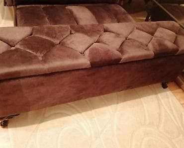 bag desti: Qəhvəyi rəngdə, yumşaq məxmər/parça ilə üzlənmiş saxlama funksiyalı — 1