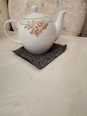 çay: Yeni, rəng - Ağ, Dəm caydanı, Farfor, 1 l — 1