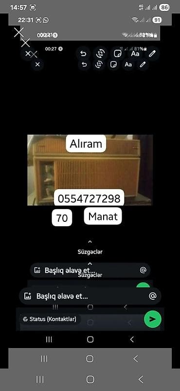 entiq esyalar: Məhsul: Köhnə tip taxta korpuslu radio/qəbuledici Təsvir: - Taxta — 1