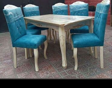 embawood masalar: Qonaq otağı üçün, Yeni, Açılmayan, Dördbucaq masa, 6 stul — 6