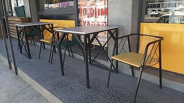 nerj stollar: Qonaq otağı üçün, İşlənmiş, Açılmayan, Dördbucaq masa, 2 stul — 1