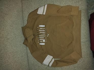 Kapuşonlu idman sviteri - Rəng: açıq qəhvəyi (karamel tonunda), ağ