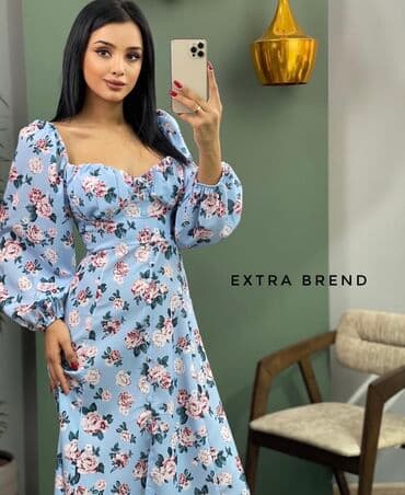 Toy paltarları və aksesuarları: Mavi çiçekli don heç geyinilmeyib.
Beden: L razmer
Qiymet 10 
manat — 2