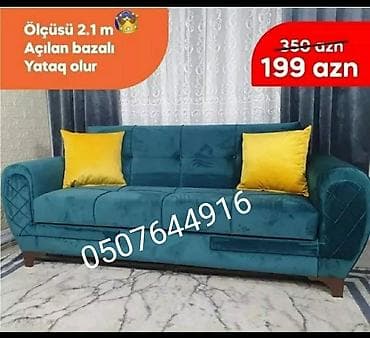 Divan, Yeni, Açılan, Bazalı, Vеlur parça, Şəhərdaxili pulsuz çatdırılma