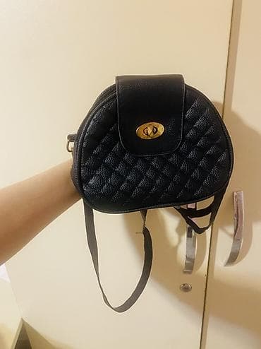 ysl canta: Qara mini çiyin çantası - Material: teksturalı süni dəri, romb — 2
