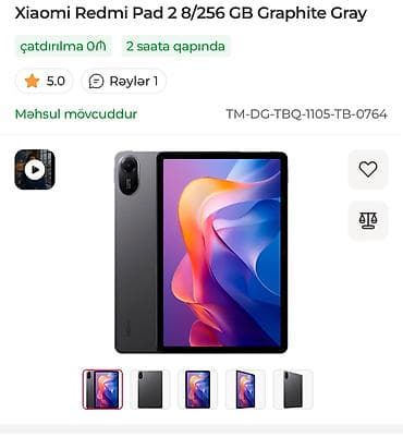 Xiaomi Redmi Pad 2 8/256 GB – Graphite Gray - Yaddaş: 8 GB RAM, 256