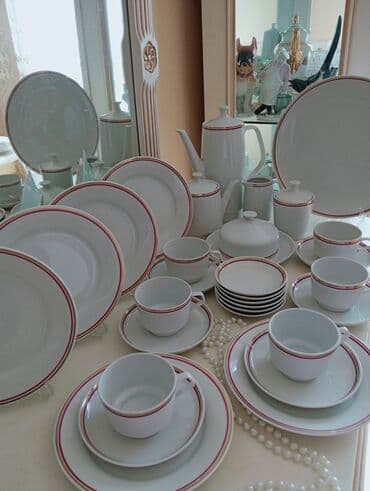 qaşıq naboru: Çay dəsti, rəng - Ağ, Farfor, 6 nəfərlik, Almaniya — 3