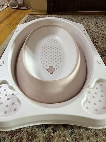 Uşaq üçün qatlanan vanna - Material: möhkəm plastik + yumşaq silikon — 2