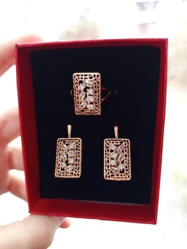 женские толстовки на молниями: Üzük və sırğalar - Metal: qızılı tonlu qirmizi rus qizili rengi - — 9