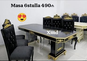 Qonaq otağı üçün, Yeni, Açılmayan, Oval masa, 6 stul