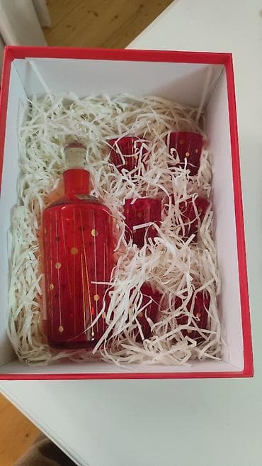 qab desti: Rəng - Qırmızı, Xrustal, 6, 1 l, Çexiya — 4