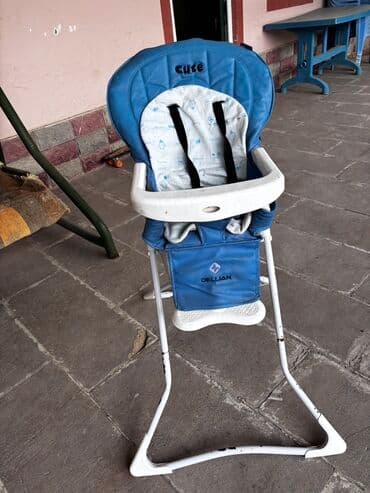 uşaq sortiki: Uşaq yemək stulu – Delljan - Rəng: mavi/ağ - Brend/üzərində yazı — 1