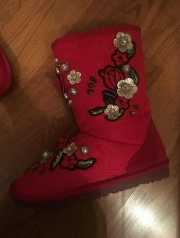 Угги: Ботфорты, Balenciaga, Размер: 39, цвет - Красный, Б/у — 5