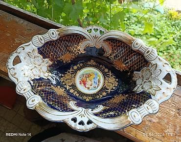 sebeke dekor: Zərif dekorativ qab – klassik üslubda porselen.1 cüt. - Material — 3