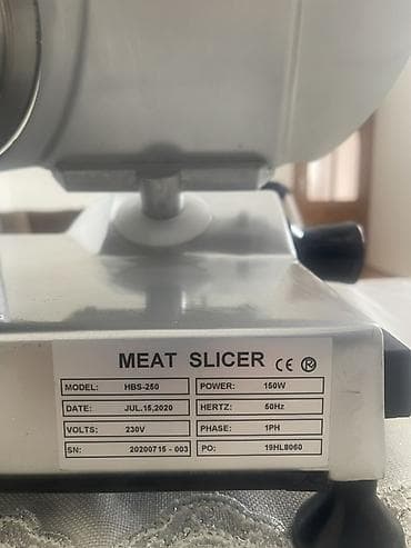 Elektronika: Bu, HBS-250 model ət dilimləyicidir. Cihaz 150 Vt gücə və 230 V — 3