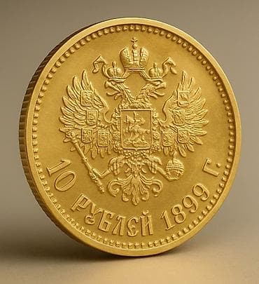 Rus İmperiyası qızıl sikkəsi – 10 rubl, 1899 - Nominal: 10 rubl - İl — 2
